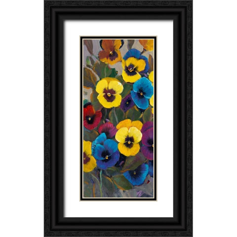 Pansy Panel I Black Ornate Wood Framed Art Print with Double Matting by OToole, Tim