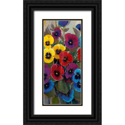 Pansy Panel II Black Ornate Wood Framed Art Print with Double Matting by OToole, Tim