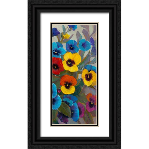 Pansy Panel III Black Ornate Wood Framed Art Print with Double Matting by OToole, Tim