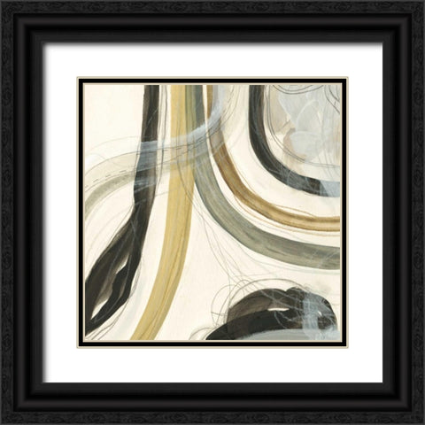 Neutral Lines II Black Ornate Wood Framed Art Print with Double Matting by Vess, June Erica