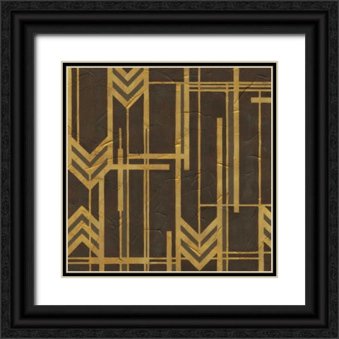 Gilded Deco II Black Ornate Wood Framed Art Print with Double Matting by Vess, June Erica