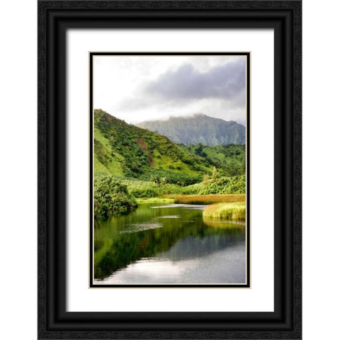 Coastal Marsh Triptych I Black Ornate Wood Framed Art Print with Double Matting by Head, Danny