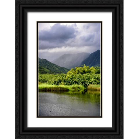 Coastal Marsh Triptych III Black Ornate Wood Framed Art Print with Double Matting by Head, Danny