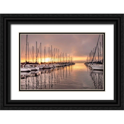 At First Light Black Ornate Wood Framed Art Print with Double Matting by Head, Danny