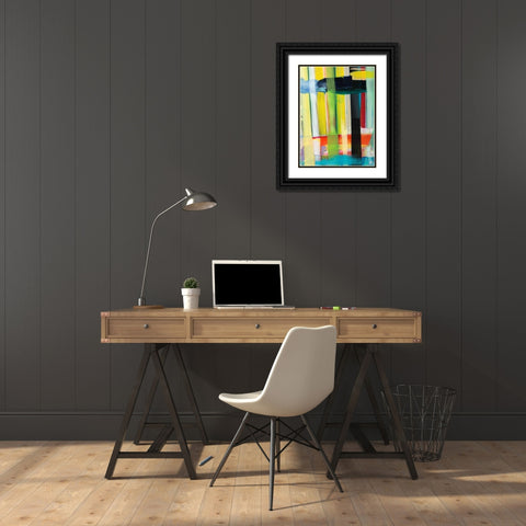 Intersecting Colors I Black Ornate Wood Framed Art Print with Double Matting by Fuchs, Jodi