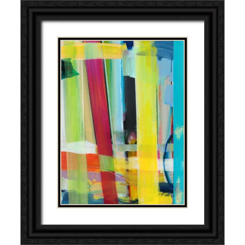 Intersecting Colors II Black Ornate Wood Framed Art Print with Double Matting by Fuchs, Jodi