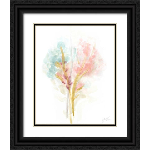 Floral Trace II Black Ornate Wood Framed Art Print with Double Matting by Vess, June Erica