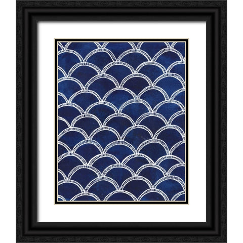 Indigo Pattern II Black Ornate Wood Framed Art Print with Double Matting by Popp, Grace