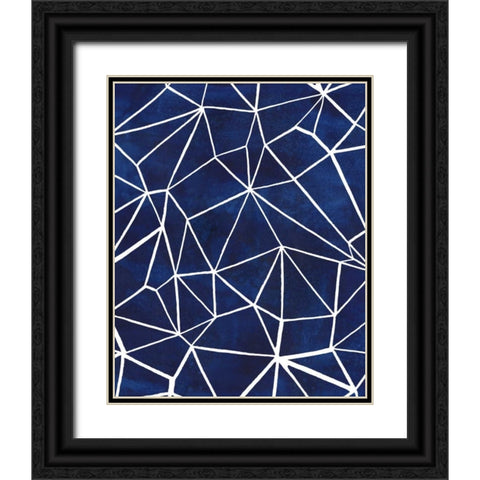 Indigo Pattern III Black Ornate Wood Framed Art Print with Double Matting by Popp, Grace