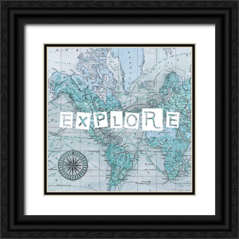 Map Words VI Black Ornate Wood Framed Art Print with Double Matting by Studio W