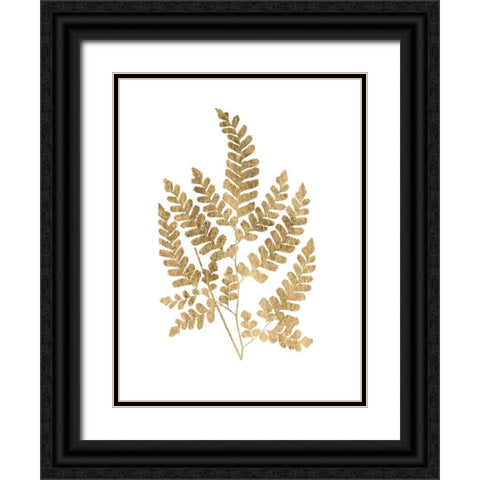 Graphic Gold Fern II Black Ornate Wood Framed Art Print with Double Matting by Studio W