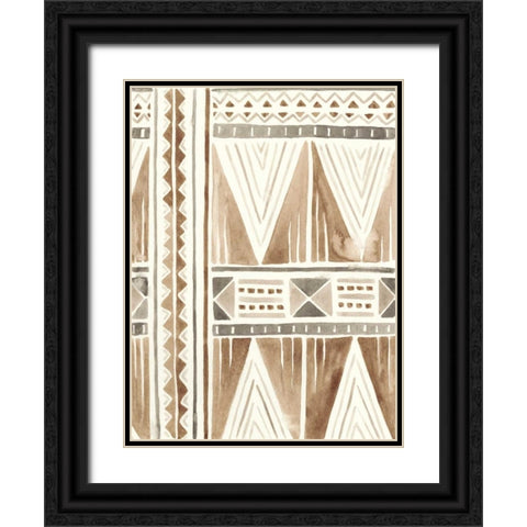 Tribal Impressions I Black Ornate Wood Framed Art Print with Double Matting by Vess, June Erica