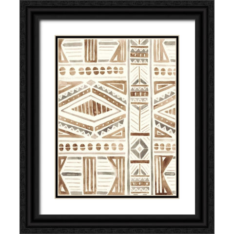 Tribal Impressions II Black Ornate Wood Framed Art Print with Double Matting by Vess, June Erica
