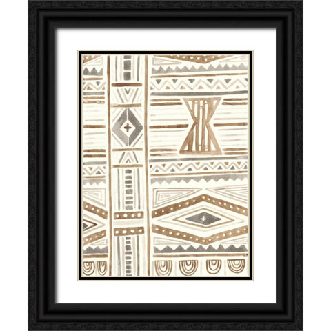 Tribal Impressions III Black Ornate Wood Framed Art Print with Double Matting by Vess, June Erica