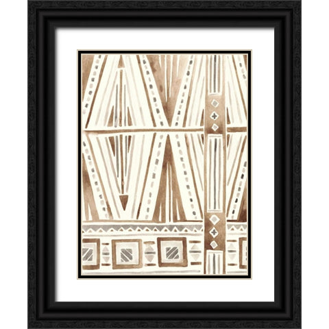 Tribal Impressions IV Black Ornate Wood Framed Art Print with Double Matting by Vess, June Erica