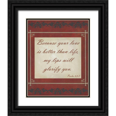More Than Words V Black Ornate Wood Framed Art Print with Double Matting by Studio W