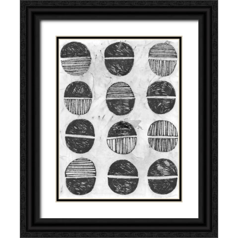 Symbol Imprint I Black Ornate Wood Framed Art Print with Double Matting by Vess, June Erica