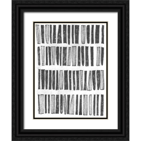 Symbol Imprint IV Black Ornate Wood Framed Art Print with Double Matting by Vess, June Erica