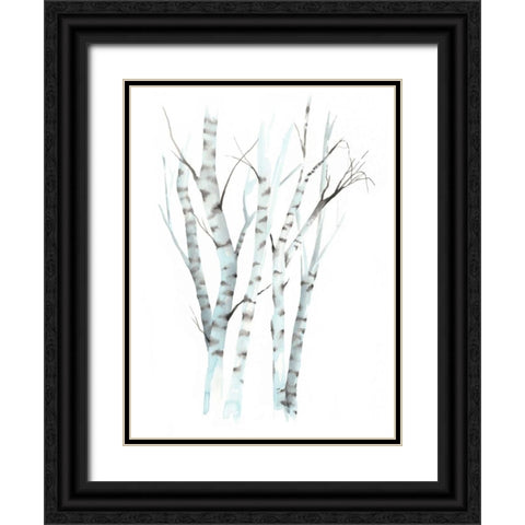 Aquarelle Birches II Black Ornate Wood Framed Art Print with Double Matting by Popp, Grace