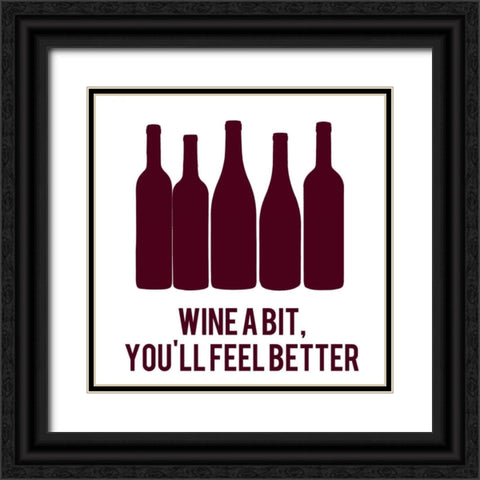 Wine Sentiment I Black Ornate Wood Framed Art Print with Double Matting by Hambly, Anna