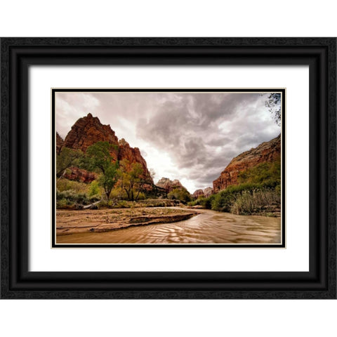 Muddy Waters Black Ornate Wood Framed Art Print with Double Matting by Head, Danny