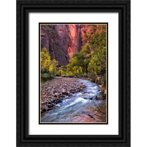 Looking Upstream II Black Ornate Wood Framed Art Print with Double Matting by Head, Danny