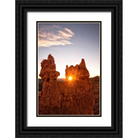 Shining through the Keyhole Black Ornate Wood Framed Art Print with Double Matting by Head, Danny