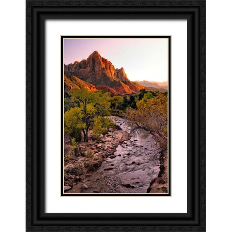 Sunset on the Watchman II Black Ornate Wood Framed Art Print with Double Matting by Head, Danny