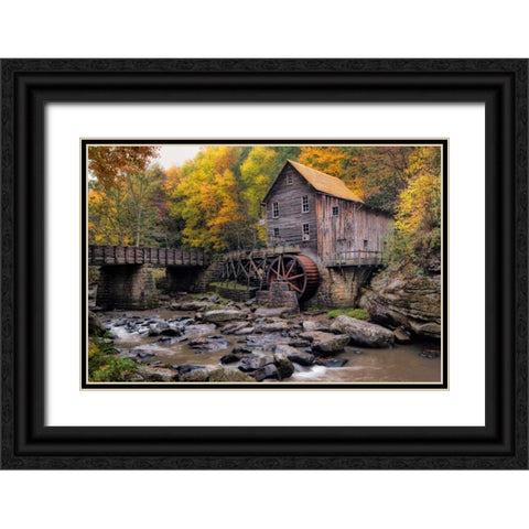 The Mill and Creek I Black Ornate Wood Framed Art Print with Double Matting by Head, Danny