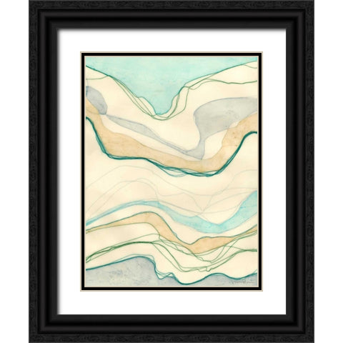 Ocean Cascade I Black Ornate Wood Framed Art Print with Double Matting by Lam, Vanna
