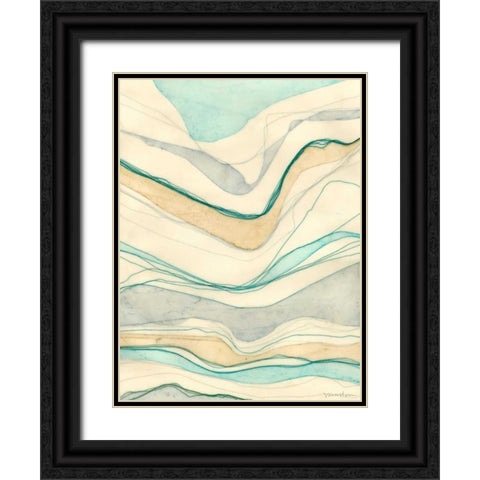 Ocean Cascade II Black Ornate Wood Framed Art Print with Double Matting by Lam, Vanna