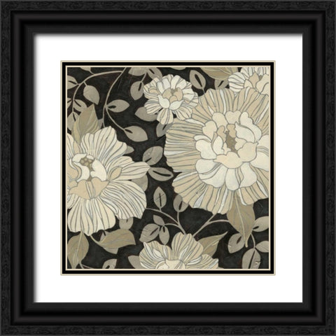 Garden Noir I Black Ornate Wood Framed Art Print with Double Matting by Vess, June Erica