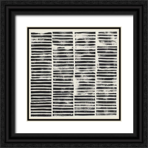 Stripe Block Prints II Black Ornate Wood Framed Art Print with Double Matting by Popp, Grace