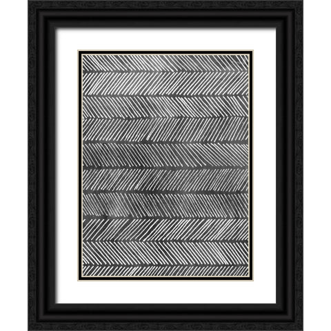 Modern Monochrome I Black Ornate Wood Framed Art Print with Double Matting by Popp, Grace