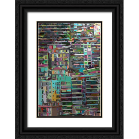 Stack II Black Ornate Wood Framed Art Print with Double Matting by Burghardt, James