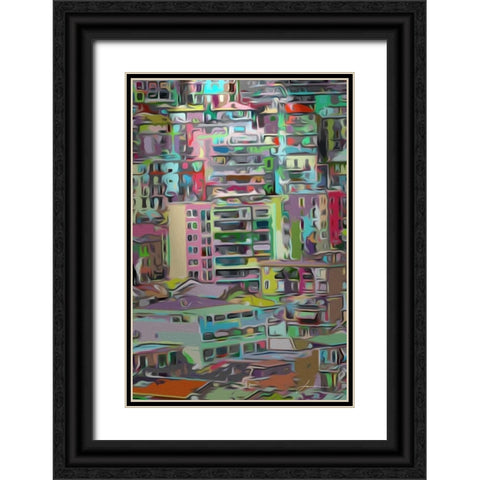 Stack III Black Ornate Wood Framed Art Print with Double Matting by Burghardt, James