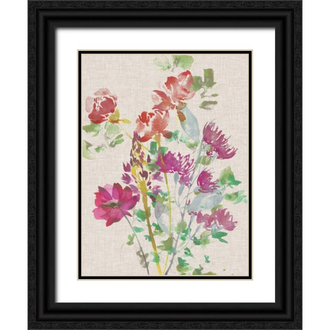 Linen Bouquet I Black Ornate Wood Framed Art Print with Double Matting by Mosley, Kiana