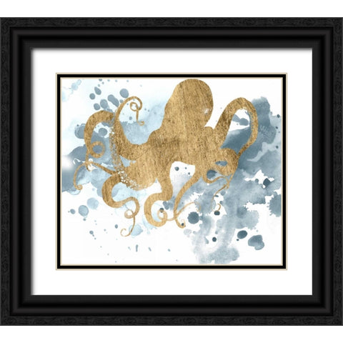 Gilded Splash II Black Ornate Wood Framed Art Print with Double Matting by Popp, Grace