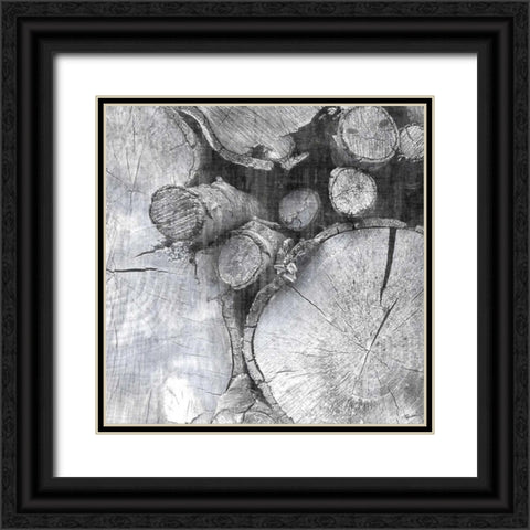 Logging Light III Black Ornate Wood Framed Art Print with Double Matting by Butler, John