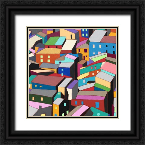 Rooftops I Black Ornate Wood Framed Art Print with Double Matting by Galapon, Nikki