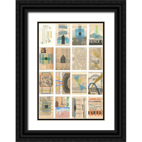 Mid Century Grid I Black Ornate Wood Framed Art Print with Double Matting by Galapon, Nikki