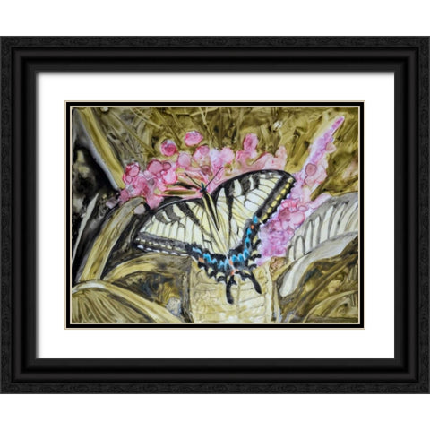 Butterfly in Nature II Black Ornate Wood Framed Art Print with Double Matting by Lynnsy, B.