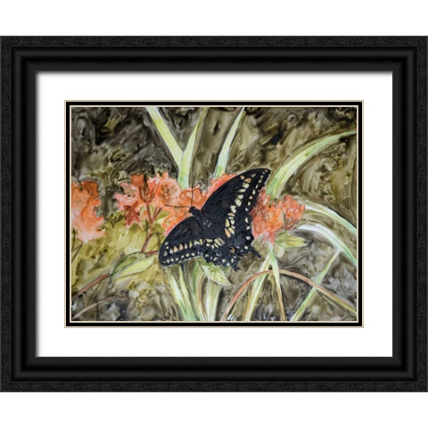 Butterfly in Nature III Black Ornate Wood Framed Art Print with Double Matting by Lynnsy, B.