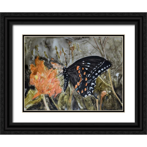 Butterfly in Nature IV Black Ornate Wood Framed Art Print with Double Matting by Lynnsy, B.