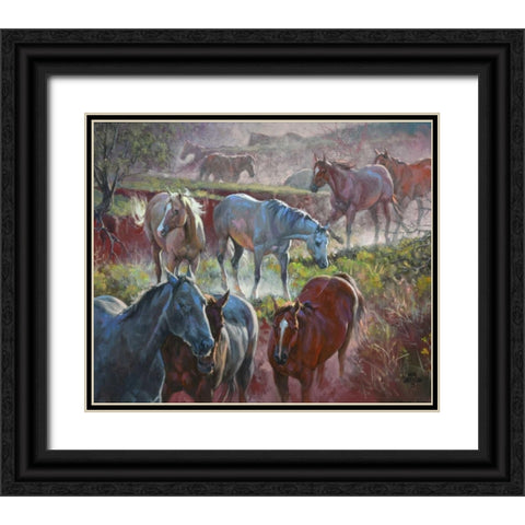 Greener Pastures Black Ornate Wood Framed Art Print with Double Matting by Sorenson, Jack