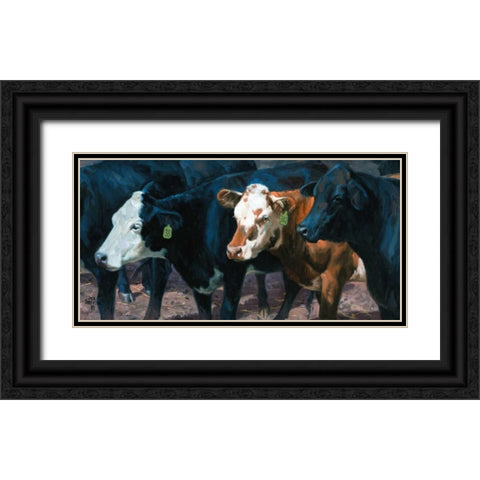 The Gossips Black Ornate Wood Framed Art Print with Double Matting by Sorenson, Jack