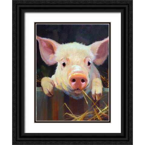 Farm Club I Black Ornate Wood Framed Art Print with Double Matting by Hawley, Carolyne