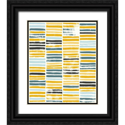 Saffron Block Print I Black Ornate Wood Framed Art Print with Double Matting by Popp, Grace
