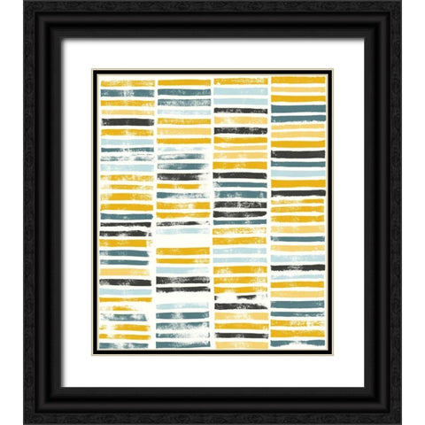 Saffron Block Print II Black Ornate Wood Framed Art Print with Double Matting by Popp, Grace