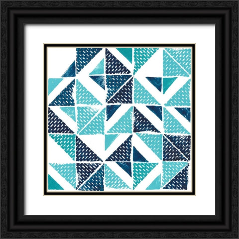 Beryl Block Print I Black Ornate Wood Framed Art Print with Double Matting by Popp, Grace